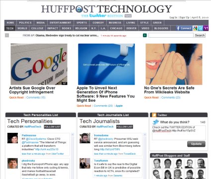 Post image for Huffington Post's Twitter Edition: Curated real-time content?